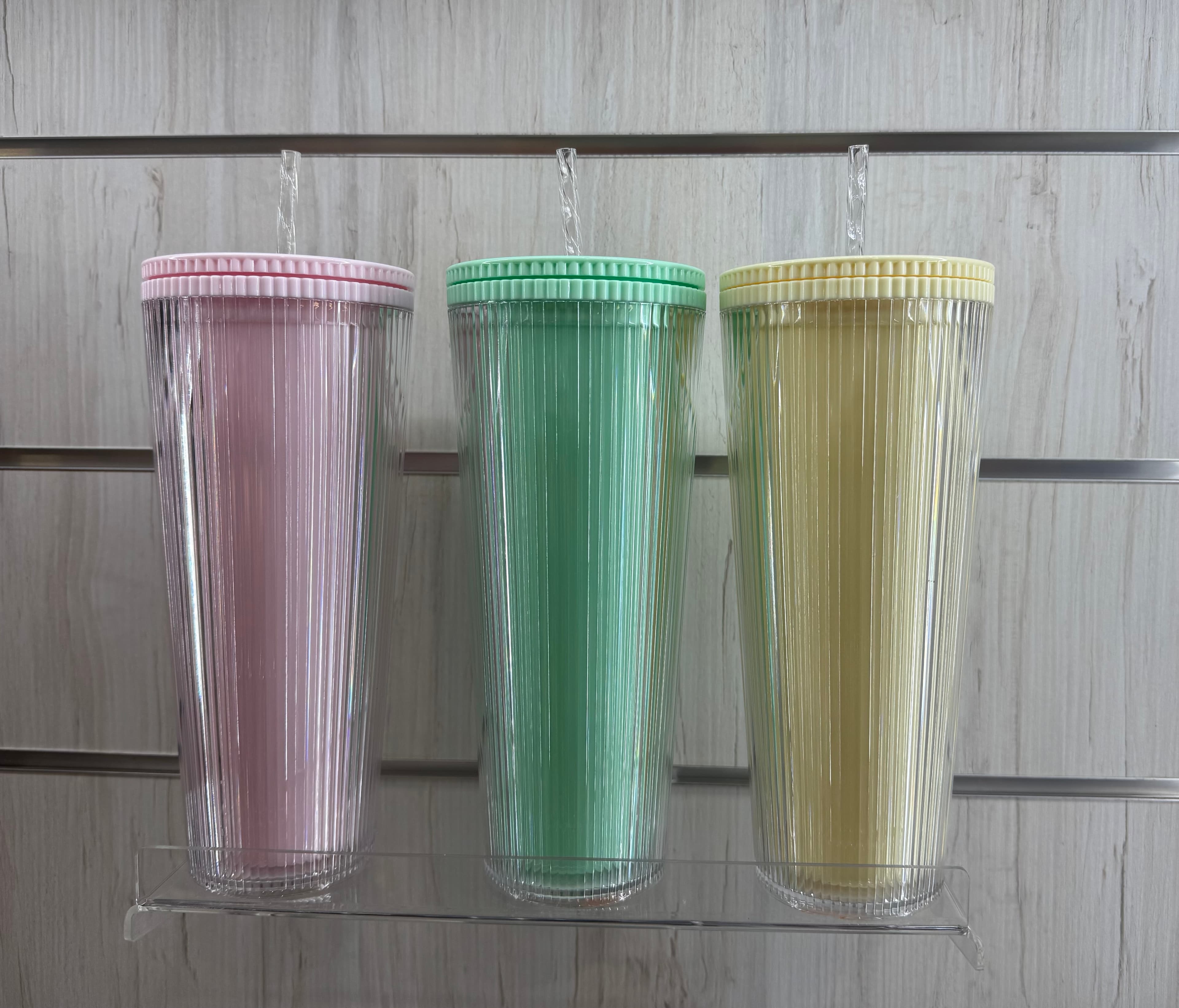 COPO DE PAREDE DUPLA COM PALHINHA SMOOTHIE 710 ML