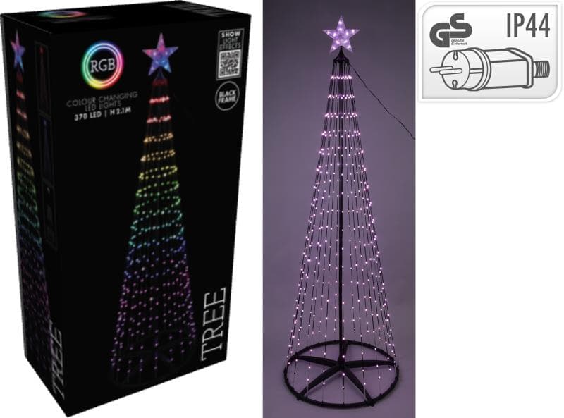 ARVORE NATAL 370LED 2.10M RGB PRETO