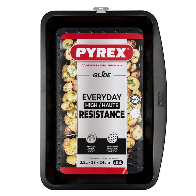 ASSADEIRA RETANGULAR 38 X 24 CM METAL GLIDE PYREX