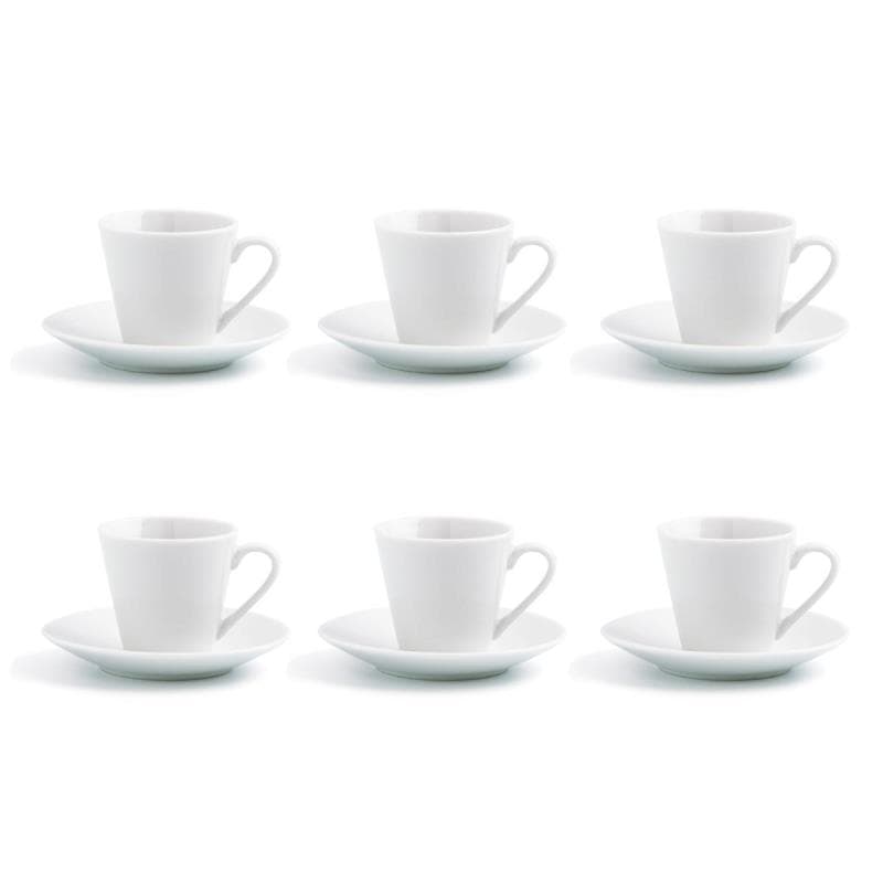 CONJUNTO 6 CHÁVENAS CAFÉ COM PIRES . PORCELANA BRANCA