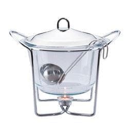 RECHAUD VIDRO PARA SOPA 4 L COM TAMPA  INOX