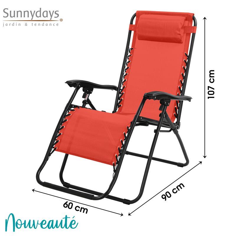 CADEIRA RELAX LARANJA  L 176X 64 X H 108 /46 CM
