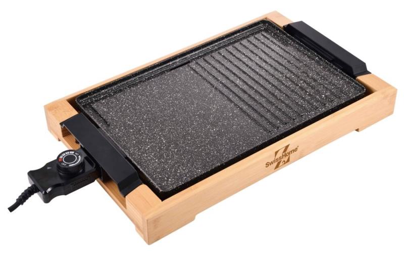 GRELHADOR ELÉTRICO COM BASE DE BAMBU 2000W