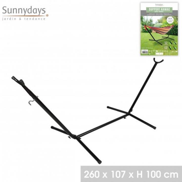 SUPORTE METAL ANTRACITE PARA CAMA REDE , 260 X 107 X H 100 CM