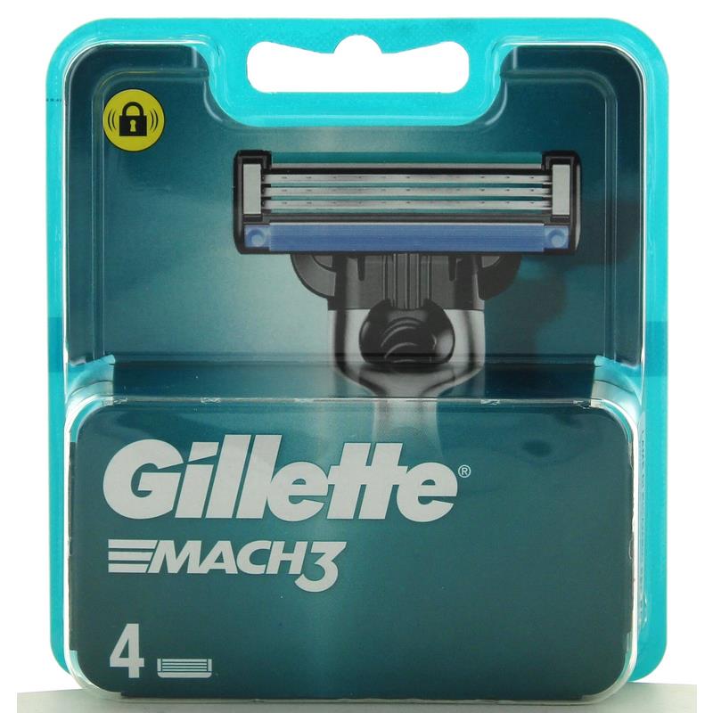 GILLETTE MACH 3 RECARGAS PARA MÁQUINA DE BARBEAR PARA HOMEM 4 UND