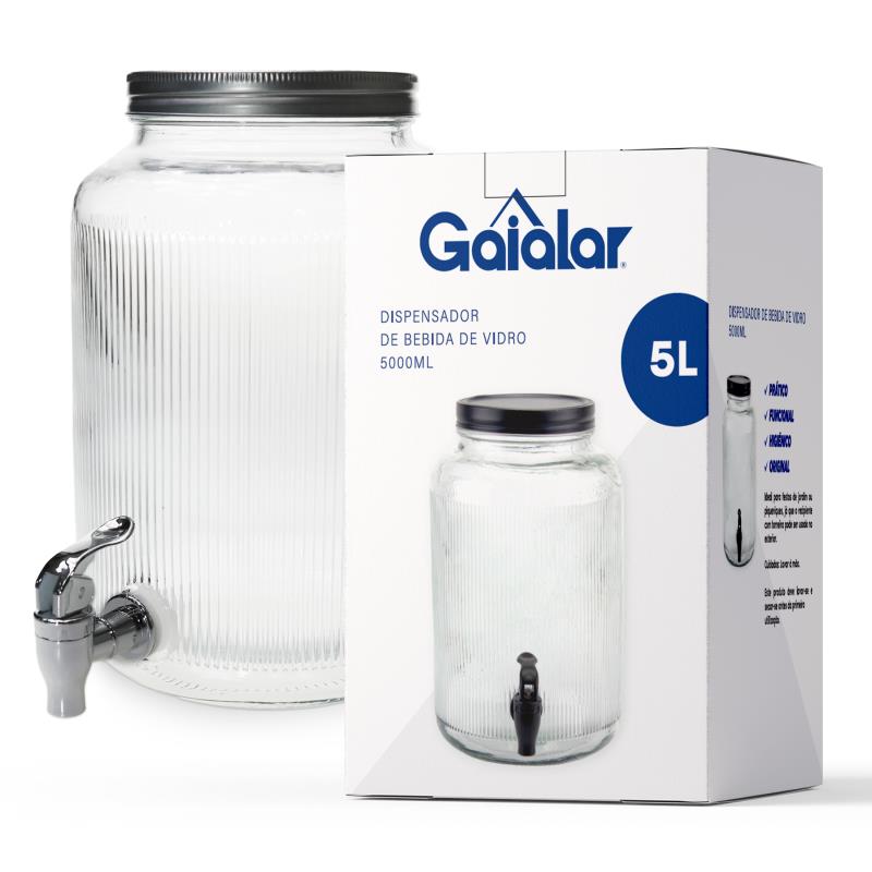 DISPENSADOR VIDRO PARA BEBIDAS COM TORNEIRA 3,5L