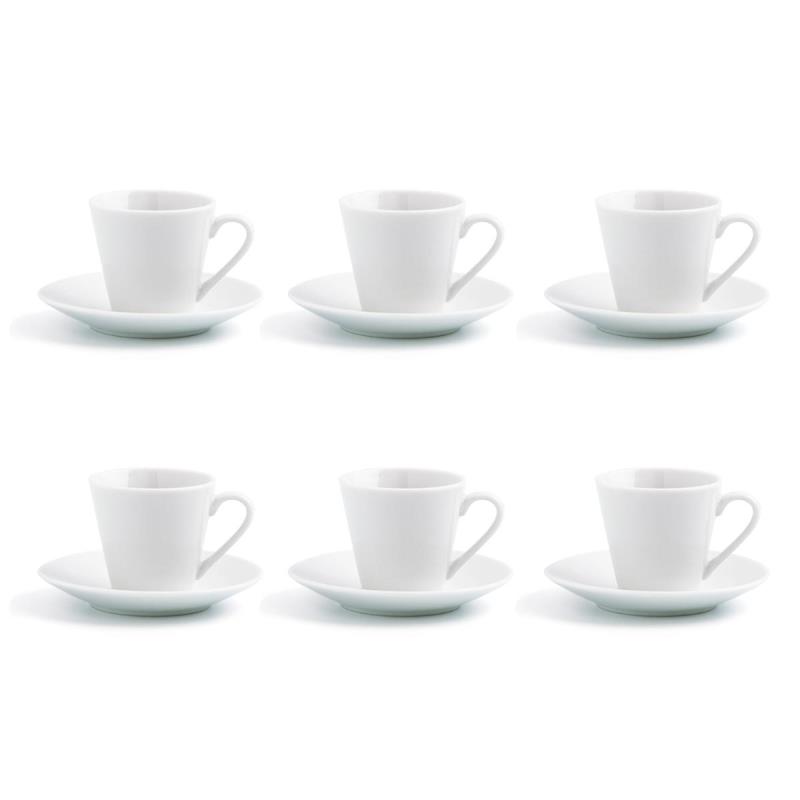 CONJUNTO 6 CHÁVENAS CAFÉ COM PIRES . PORCELANA BRANCA