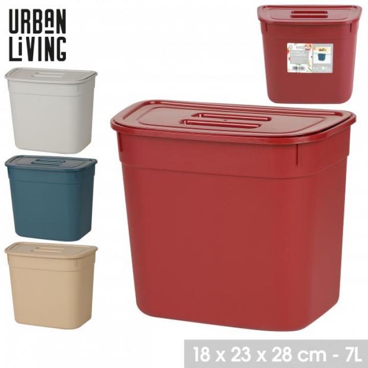 BALDE COM TAMPA DE PENDURAR NA PORTA DOS ARMÁRIOS COZINHA 7 L