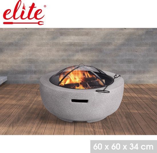 "ELITE" LAREIRA E CHURRASQUEIRA COM GRELHA DE METAL E CÚPULA DIÂMETRO 60XA 34CM