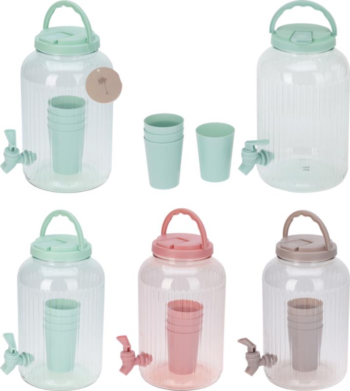 DISPENSADOR DE BEBIDAS PLÁSTICO COM COPOS 3750 ML