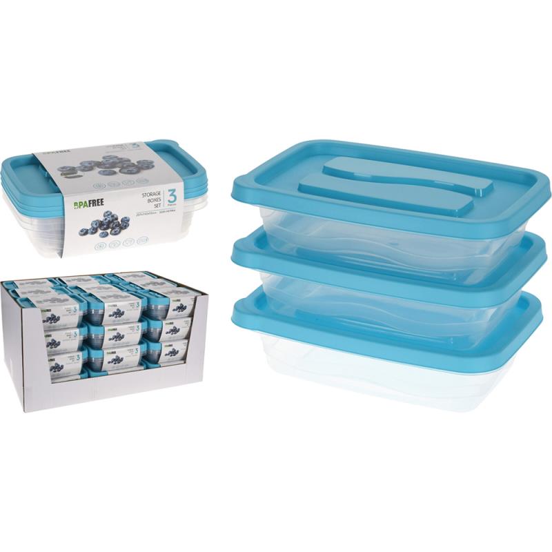 CONJUNTO 3 CAIXAS RETANGULAR 1020 ML