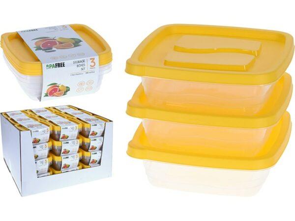 CONJUNTO 3 CAIXAS QUADRADAS 990 ML