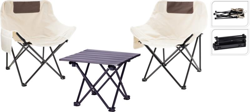 CONJUNTO DE VIAGEM DOBRÁVEL 1 MESA E 2 CADEIRAS