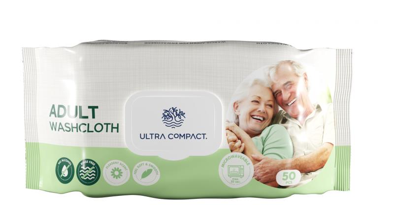Toalhinhas descartáveis  ??Ultra Compact  ADULTO para uma limpeza corporal rápida e prática