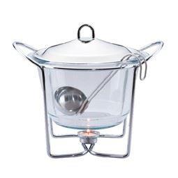 RECHAUD VIDRO PARA SOPA 4 L COM TAMPA  INOX